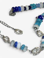 Sea Bead Necklace, collar con cuentas de vidrio y dije de plata de ley 925