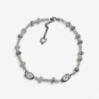 Cloud Bead Necklace, collar con cuentas de vidrio y dije de plata de ley 925