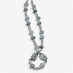 Cloud Bead Necklace, collar con cuentas de vidrio y dije de plata de ley 925