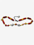 Fire Bead Necklace, collar con cuentas de vidrio y dije de plata de ley 925