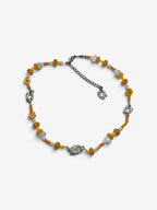Autumn Bead Necklace, collar con cuentas de vidrio y dije de plata de ley 925