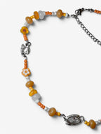 Autumn Bead Necklace, collar con cuentas de vidrio y dije de plata de ley 925