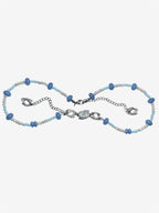 Sky Bead Necklace, collar con cuentas de vidrio y dije de plata de ley 925