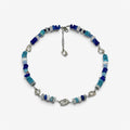 Sea Bead Necklace, collar con cuentas de vidrio y dije de plata de ley 925