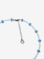 Sky Bead Necklace, collar con cuentas de vidrio y dije de plata de ley 925