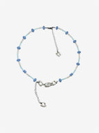 Sky Bead Necklace, collar con cuentas de vidrio y dije de plata de ley 925