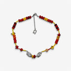 Fire Bead Necklace, collar con cuentas de vidrio y dije de plata de ley 925